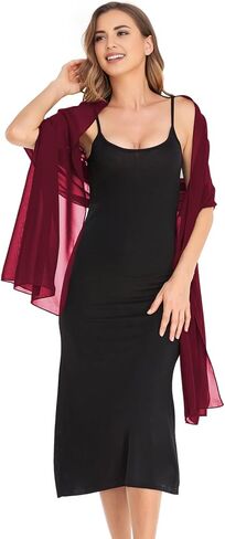 Women's Chiffon Shawls Wraps Silky Soft Sheer Scarf for Evening Dresses Elegant Wedding Bridal Cover Up in Saudi Arabia