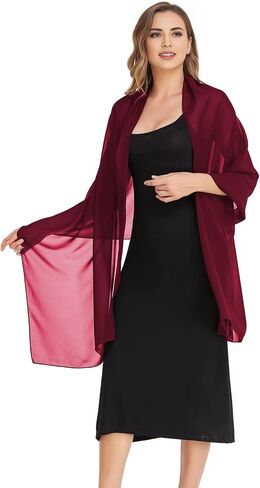 Women's Chiffon Shawls Wraps Silky Soft Sheer Scarf for Evening Dresses Elegant Wedding Bridal Cover Up in Saudi Arabia