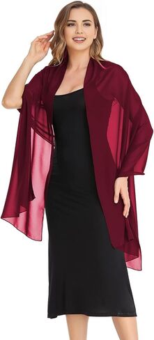 Women's Chiffon Shawls Wraps Silky Soft Sheer Scarf for Evening Dresses Elegant Wedding Bridal Cover Up in Saudi Arabia