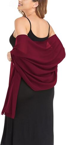 Women's Chiffon Shawls Wraps Silky Soft Sheer Scarf for Evening Dresses Elegant Wedding Bridal Cover Up in Saudi Arabia