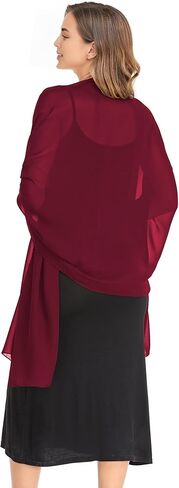 Women's Chiffon Shawls Wraps Silky Soft Sheer Scarf for Evening Dresses Elegant Wedding Bridal Cover Up in Saudi Arabia