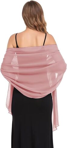 Women's Chiffon Shawls Wraps Silky Soft Sheer Scarf for Evening Dresses Elegant Wedding Bridal Cover Up in Saudi Arabia