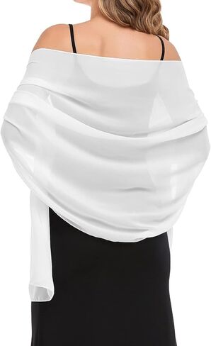Women's Chiffon Shawls Wraps Silky Soft Sheer Scarf for Evening Dresses Elegant Wedding Bridal Cover Up in Saudi Arabia