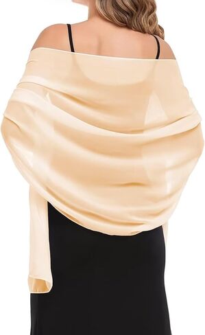 Women's Chiffon Shawls Wraps Silky Soft Sheer Scarf for Evening Dresses Elegant Wedding Bridal Cover Up in Saudi Arabia