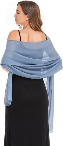 Women's Chiffon Shawls Wraps Silky Soft Sheer Scarf for Evening Dresses Elegant Wedding Bridal Cover Up in Saudi Arabia
