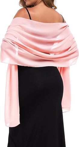 Women's Chiffon Shawls Wraps Silky Soft Sheer Scarf for Evening Dresses Elegant Wedding Bridal Cover Up in Saudi Arabia