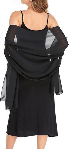 Women's Chiffon Shawls Wraps Silky Soft Sheer Scarf for Evening Dresses Elegant Wedding Bridal Cover Up in Saudi Arabia