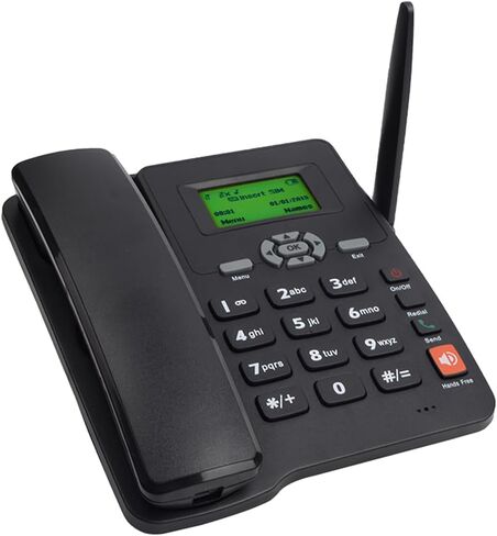 هاتف لاسلكي للمكتب يدعم GSM 850/900/1800/1900MHZ Tarjeta SIM Dual 2G هاتف لاسلكي Fijo مع هوائي راديو Reloj Despertador Función para Casa Centro de Llamadas in Kuwait