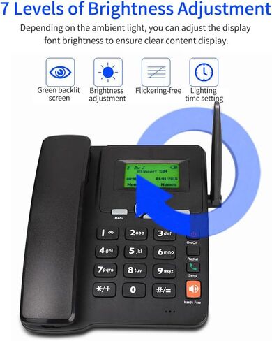 هاتف لاسلكي للمكتب يدعم GSM 850/900/1800/1900MHZ Tarjeta SIM Dual 2G هاتف لاسلكي Fijo مع هوائي راديو Reloj Despertador Función para Casa Centro de Llamadas in Kuwait