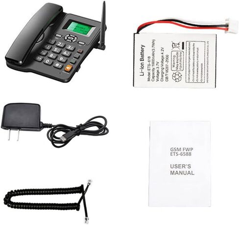 هاتف لاسلكي للمكتب يدعم GSM 850/900/1800/1900MHZ Tarjeta SIM Dual 2G هاتف لاسلكي Fijo مع هوائي راديو Reloj Despertador Función para Casa Centro de Llamadas in Kuwait