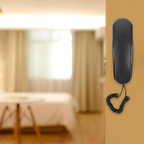 Wall-Mounted Corded Telephone Small Retro Landline Phone for Office and Hotel Use with Loud Ringer and Black Finish in Saudi Arabia