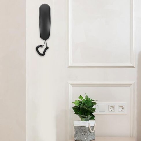 Wall-Mounted Corded Telephone Small Retro Landline Phone for Office and Hotel Use with Loud Ringer and Black Finish in Saudi Arabia