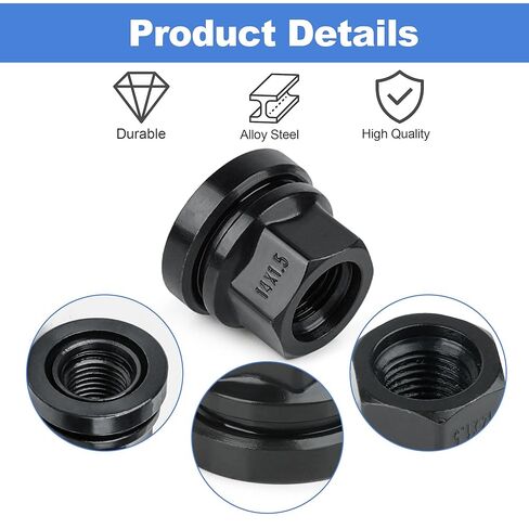 Set of 32 Wheel Lug Nuts Replacement for Ford F250 F350 2003-2023 M14x1.5 Thread Flat Washer Black in Saudi Arabia