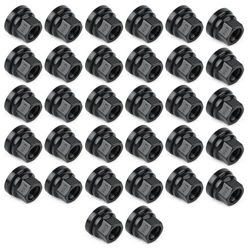 Set of 32 Wheel Lug Nuts Replacement for Ford F250 F350 2003-2023 M14x1.5 Thread Flat Washer Black in Saudi Arabia