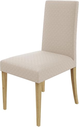 Soft Beige Diamond Jacquard Chair Cover 1-Piece, Stretch Elastic Universal Dining Chair Slipcover, Light Neutral Washable Textured Seat Cover for Home in Saudi Arabia