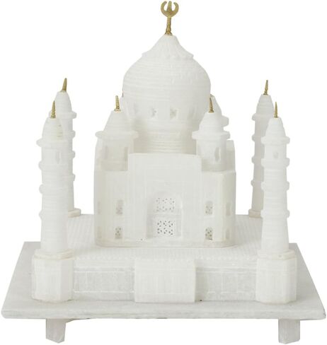 نسخة طبق الأصل من تاج محل مصنوعة يدويًا مقاس 6 بوصات - قطعة من الرخام الطبيعي من أجرا | نموذج تذكاري هندي | تاج محل من الرخام المصغر لديكور المنزل، أو سطح الطاولة، أو الديوالي أو هدية إرجاع الزفاف in Kuwait