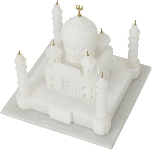 نسخة طبق الأصل من تاج محل مصنوعة يدويًا مقاس 6 بوصات - قطعة من الرخام الطبيعي من أجرا | نموذج تذكاري هندي | تاج محل من الرخام المصغر لديكور المنزل، أو سطح الطاولة، أو الديوالي أو هدية إرجاع الزفاف in Kuwait