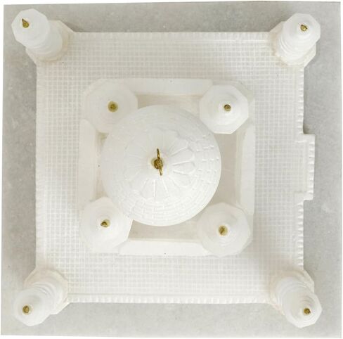 نسخة طبق الأصل من تاج محل مصنوعة يدويًا مقاس 6 بوصات - قطعة من الرخام الطبيعي من أجرا | نموذج تذكاري هندي | تاج محل من الرخام المصغر لديكور المنزل، أو سطح الطاولة، أو الديوالي أو هدية إرجاع الزفاف in Kuwait