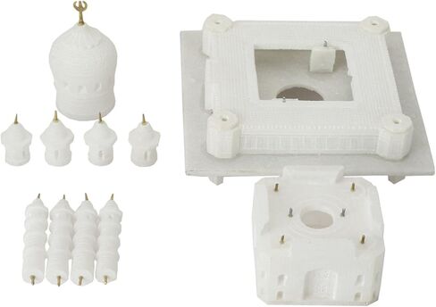 نسخة طبق الأصل من تاج محل مصنوعة يدويًا مقاس 6 بوصات - قطعة من الرخام الطبيعي من أجرا | نموذج تذكاري هندي | تاج محل من الرخام المصغر لديكور المنزل، أو سطح الطاولة، أو الديوالي أو هدية إرجاع الزفاف in Kuwait