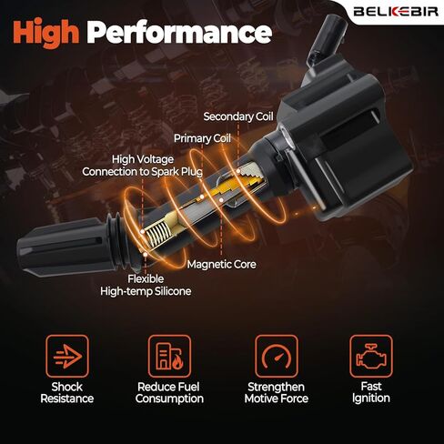 Set of 4 Ignition Coil Packs & Iridium Spark Plugs Compatible with 1.4L 1.5L L4 2016-2022 Buick Encore, Chevy Cruze Equinox Malibu Volt Trax, GMC Terrain Replace UF802 & 91970 in Saudi Arabia