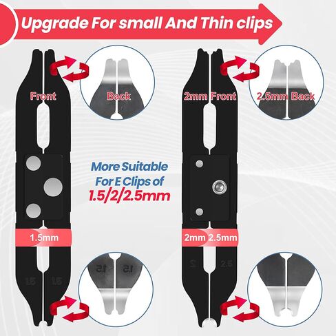 E Clips Assortment Kit with Removal and Installation E Clip Tool - E Clips Tool 350Pcs E Clips on 7 Sizes - 1.5mm 2mm 2.5mm 3mm 3.5mm 4mm 5mm Clip Rings E Clips Tool in Kuwait