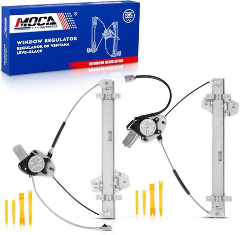 MOCA 2 Pcs Front Left Right Power Window Regulator w/Motor Compatible with 2003-2011 for Honda Element 2.4L 2354CC 144Cu. in. l4 Gas DOHC Naturally Aspirated in Saudi Arabia