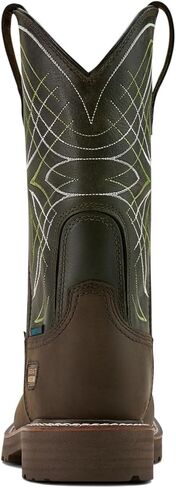 Ariat Men's Activator Waterproof Steel Toe Work Boot, Dark Brown/Green, 8 in Saudi Arabia