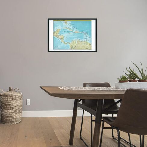 خريطة أمريكا الوسطى HISTORIX 2021 - خريطة أمريكا الوسطى ومنطقة البحر الكاريبي مقاس 24 × 36 بوصة - طباعة ملصق خريطة الحائط لأمريكا الوسطى ومنطقة البحر الكاريبي in Kuwait