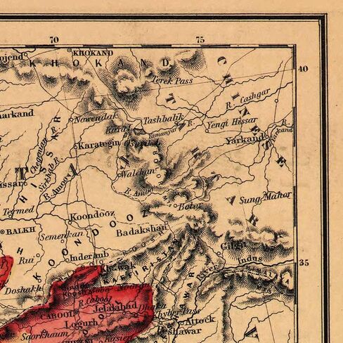 خرائط أنتيغوس للشرق الأوسط بما في ذلك بلاد فارس والجزيرة العربية حوالي عام 1855 بقلم ج.ه. كولتون | ملصق مطبوع فني لتزيين الحائط العتيق | 18 × 24 بوصة (457 × 610 ملم) in Kuwait