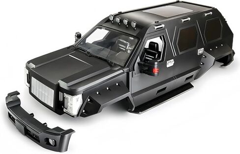 1/10 RC Crawler Hard Body Shell Kit,324mm Wheelbase Hard Plastic Off-Road Body Shell George Patton for 1/10 RC Truck AXIAL SCX10 TRX-4 (Black) in Saudi Arabia