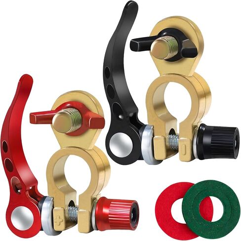 2PCS Battery Terminal Connectors,Car Accessories Universal Car Battery Terminal Connector,Batterys Cable Ends Quick Release with Anti-Corrosion Pad,Used for Cars,Caravans,Trucks,Boats,etc in Saudi Arabia
