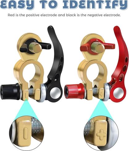 2PCS Battery Terminal Connectors,Car Accessories Universal Car Battery Terminal Connector,Batterys Cable Ends Quick Release with Anti-Corrosion Pad,Used for Cars,Caravans,Trucks,Boats,etc in Saudi Arabia