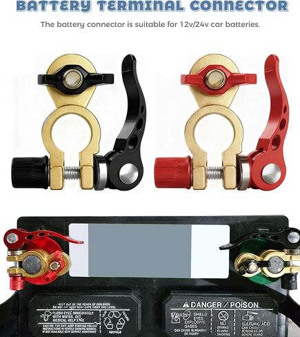 2PCS Battery Terminal Connectors,Car Accessories Universal Car Battery Terminal Connector,Batterys Cable Ends Quick Release with Anti-Corrosion Pad,Used for Cars,Caravans,Trucks,Boats,etc in Saudi Arabia