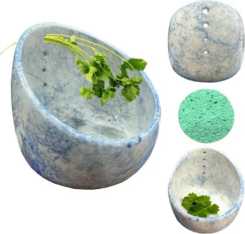 Herb Stripper Bowl, Pottery Ceramic Herb Stripper Stripper for Ergonomic Design Fast Leaf Removal (Green) in Saudi Arabia