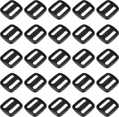 Black Plastic Tri-Glide Slide – for Bag Straps, Rifle Slings, Dog Collars – 3/4 Inch, 25 Pack in Kuwait