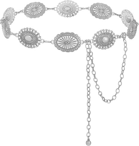 Western Waist Chain Belts for Women Adjustable Metal Belt for Dresses girl Jeans Country Concert in Saudi Arabia