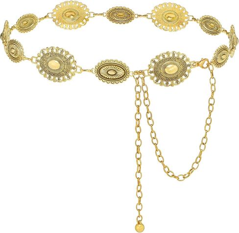 Western Waist Chain Belts for Women Adjustable Metal Belt for Dresses girl Jeans Country Concert in Saudi Arabia