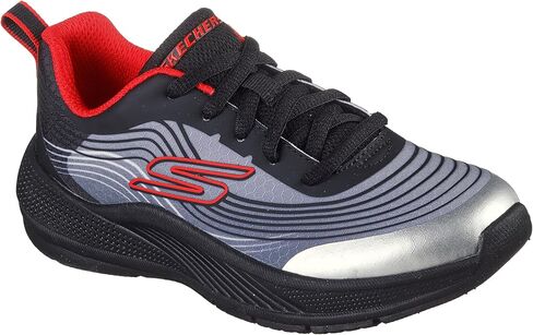 SKECHERS Boy's Microspec Advance-Revconix Sneaker, Black/Silver, 13 Little Kid in Saudi Arabia