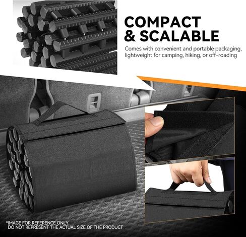Auto Dynasty [2PC] Traction Mat Portable Recovery Tracks Mat Traction Board Non-Slip Max Capacity Load 7T Compatible with Most Vehicles, for Snow, Ice, Mud and Sand Emergency Aid, Black in Saudi Arabia