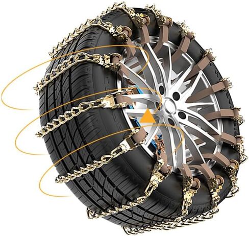 مجموعة من 10 قطع من سلاسل الإطارات، سلاسل الثلج لشاحنات بيك اب سيارات الدفع الرباعي، سلسلة جر الإطارات سريعة التركيب وسهلة التركيب، كابلات ثلج سميكة مضادة للانزلاق في حالات الطوارئ قابلة للتعديل (155-265 مم) in Kuwait
