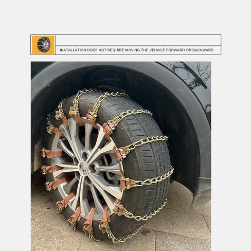 مجموعة من 10 قطع من سلاسل الإطارات، سلاسل الثلج لشاحنات بيك اب سيارات الدفع الرباعي، سلسلة جر الإطارات سريعة التركيب وسهلة التركيب، كابلات ثلج سميكة مضادة للانزلاق في حالات الطوارئ قابلة للتعديل (155-265 مم) in Kuwait