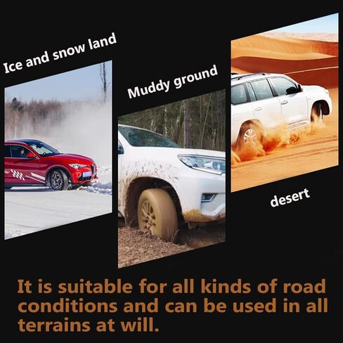 مجموعة من 10 قطع من سلاسل الإطارات، سلاسل الثلج لشاحنات بيك اب سيارات الدفع الرباعي، سلسلة جر الإطارات سريعة التركيب وسهلة التركيب، كابلات ثلج سميكة مضادة للانزلاق في حالات الطوارئ قابلة للتعديل (155-265 مم) in Kuwait