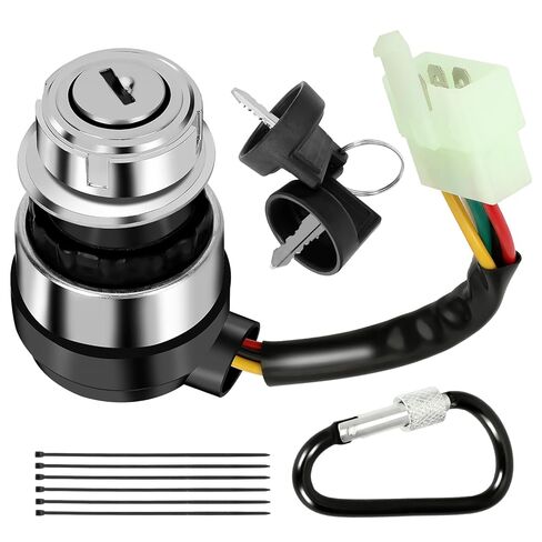 5 Pin Go Kart Ignition Switch with Key for Massimo Taotao Mini Jeep 110cc 125cc 150cc 200cc 250cc Coolster Sunl Go Cart UTV Chinese ATV Dune Buggy DF200GKV GKD200 BK200 Replacement Parts (2PCS) in Saudi Arabia
