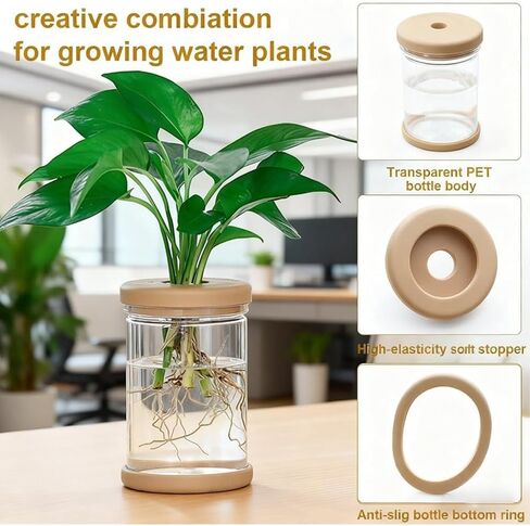 Plant Propagation Station, Desktop Decorative Glass Propagation Bottle - Transparent Hydroponic Vase with Cork Lid, Ideal for Indoor Planting in Saudi Arabia