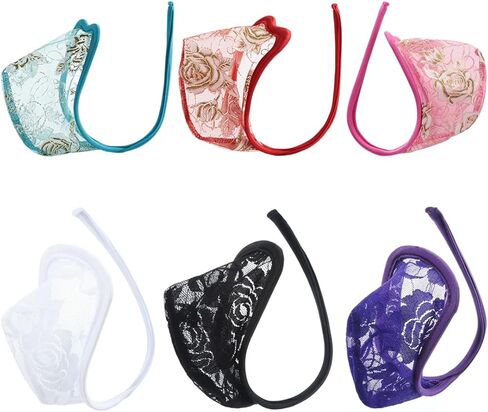 Mens C-String G Lingerie Sexy Lace Underwears T Back Half Thongs Bulge Pouch U Convex Ultra-thin Bikini Thong in Saudi Arabia
