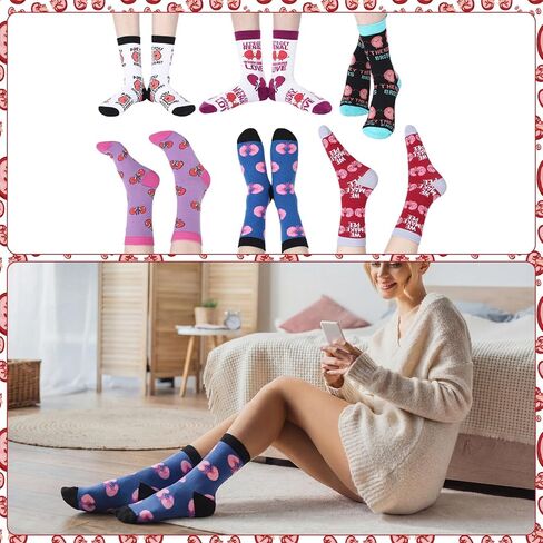 Newcotte 6 Packs National Kidney Month Socks Nephrology Transplant Gifts for Nephrologist Urology Dialysis Nurse Kidney Care Appreciation Gifts CKD Awareness Renal Present in Saudi Arabia