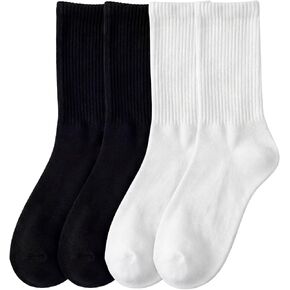 4 Pairs Men's Lightweight Crew Socks, Breathable Cotton Hand-linked Smooth Toe, Soft, Comfortable,Durable, Size 7-11 in Saudi Arabia