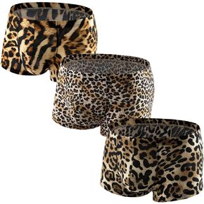 3 قطع من الملابس الداخلية للرجال بطبعة الفهد، ملابس داخلية منخفضة الارتفاع قابلة للتمدد وجيدة التهوية in Kuwait