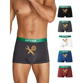 UPTRIS Mens Boxer Briefs Cotton Mens Underwear，Short Leg Stretch No Riding Up Cool & Breathable Boxer Brief for Men Multipack in Saudi Arabia