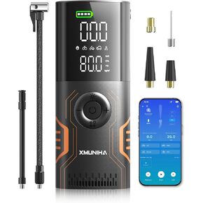 Tire Inflator Portable Air Compressor - Smart APP Control Bike Pump, All-in-One Storage Air Pump for Car Tires, 150PSI Tire Pump with Digital Gauge, Cordless Pump for Car, Motorcycles, Bikes, Balls in Kuwait